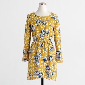 J. Crew Yellow and Blue Floral Tulip Hem Dress